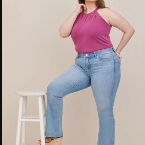 Torrid Knit Cupro High Neck Twist Top purple knit new nwt 2x 18 20 - Picture 5 of 11